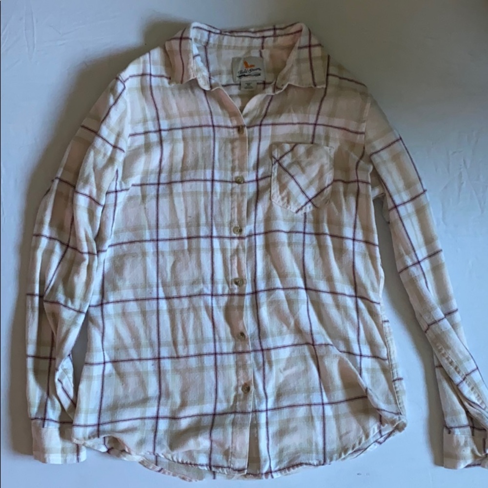Cute cream and maroon Flannel